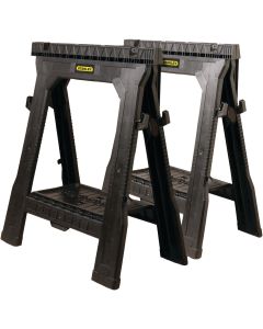 Stanley 27 In. L Plastic Portable Folding Sawhorse, 1000 Lb. Capacity (2-Set)