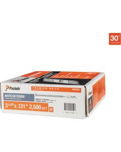 Paslode 3-1/4 In. x 0.131 In.  30 Degree Paper Tape Brite Smooth Shank RounDrive Framing Nails (2500 Ct.)