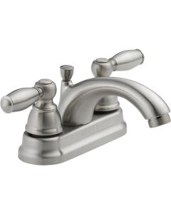 Peerless Claymore Brushed Nickel 2-Handle Lever 4 In. Centerset Bathroom Faucet with Pop-Up