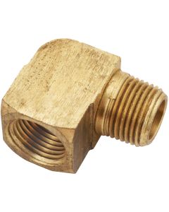 Anderson Metals 1/8 In. 90 Deg. Yellow Brass Elbow (1/4 Bend)