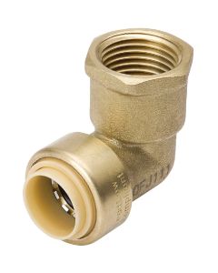 ProLine 1/2 In. PF x 1/2 In. FPT 90 Deg. Push Fit Brass Elbow (1/4 Bend)