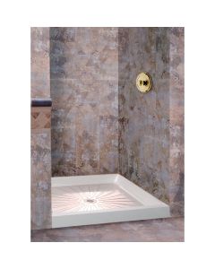 Mustee Durabase 32 In. W x 32 In. D Center Drain Shower Floor & Base in White