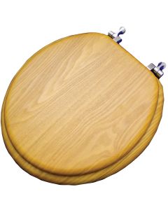 Home Impressions Round Closed Front Oak Veneer Toilet Seat