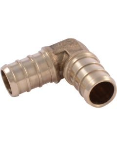 SharkBite 1/2 In. x 1/2 In. Barb 90 Deg. Brass PEX Elbow (1/4 Bend)