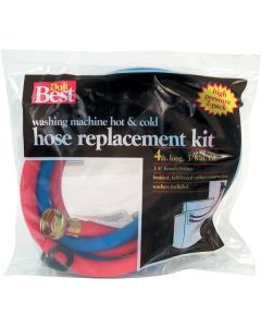 Do it Best 3/8 In. x 4 Ft. Reinforced EPDM Rubber Washing Machine Hose (2-Pack)