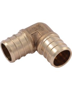 SharkBite 3/4 In. x 3/4 In. Barb 90 Deg. Brass PEX Elbow (1/4 Bend)