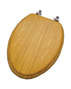 Home Impressions Elongated Closed Front Oak Veneer Toilet Seat