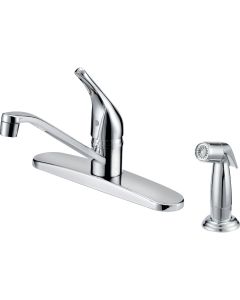 Home Impressions Single Handle Lever Kitchen Faucet with Side Spray, Chrome