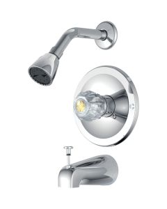 Home Impressions Chrome Single-Handle Acrylic Knob Tub & Shower Faucet