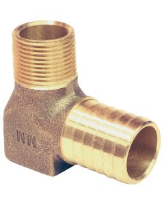 Merrill 3/4 In. Insert x 3/4 In. MPT Barbed 90 Deg. Brass Elbow (1/4 Bend)