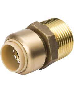 ProLine 1/2 In. x 3/4 In. MPT Brass Push Fit Adapter