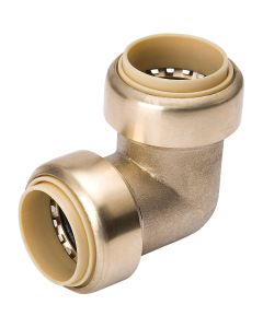 ProLine 1/2 In. PF x 1/2 In. PF 90 Deg. Push Fit Brass Elbow (1/4 Bend)