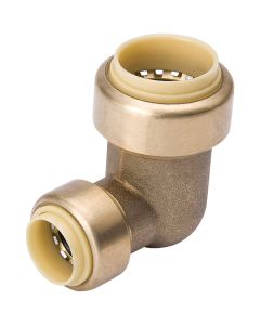 ProLine 3/4 In. PF x 1/2 In. PF 90 Deg. Push Fit Brass Elbow (1/4 Bend)