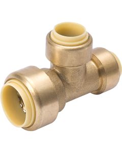 ProLine 3/4 In. x 1/2 In. x 1/2 In. Push Fit Brass Tee