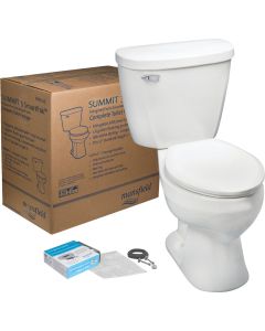 Mansfield Summit SmartHeight White Elongated Bowl 1.28 GPF Complete Toilet