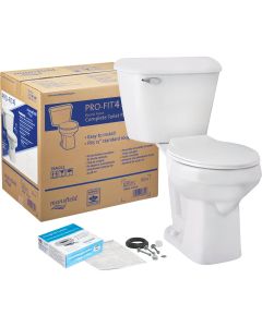 Mansfield Pro-Fit 4 SmartHeight White Round Bowl 1.6 GPF Complete Toilet