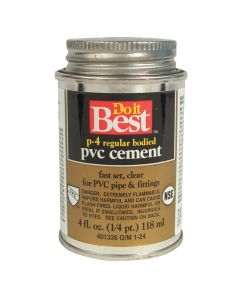 Do it Best 4 Oz. Regular Bodied Clear PVC Cement