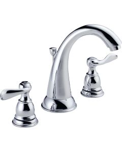 Delta Windmere Chrome 2-Handle Lever 6 In. to 16 In. Widespread Bathroom Faucet with Pop-Up