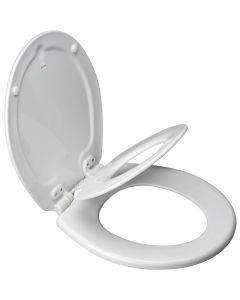 Mayfair NextStep2 Round Closed WhisperClose White Enameled Wood Toilet Seat