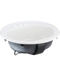 Briggs Anderson Round Drop-In Oval Bathroom Sink, White