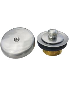 Lasco 1-1/4 In. Waste Shoe and Bathtub Drain Stopper Kit in Satin Nickel