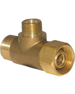 Lasco 3/8 In. FC Inlet x 3/8 In.C Outlet x 1/4 In.C Outlet Brass Extender Tee