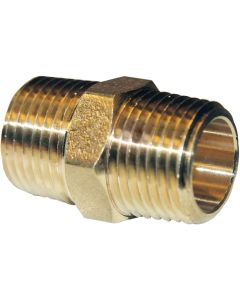 Lasco 1/2 In. MPT x 1/2 In. MPT Brass Hex Nipple