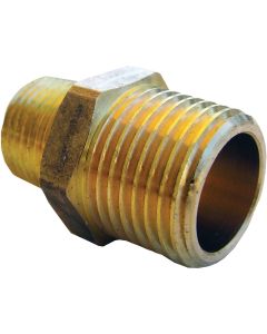 Lasco 1/2 In. MPT x 3/8 In. MPT Brass Hex Nipple