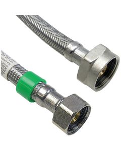 Lasco 1/2 In. IPS x 7/8 In. BC x 16 In. L Braided Stainless Steel Flex Line Toilet Connector