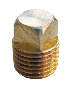 Lasco 1/4 In. MPT Brass Square Head Plug