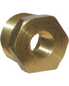 Lasco 3/8 In. MPT x 1/4 In. FPT Brass Hex Bushing