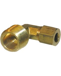 Lasco 1/4 In. C x 3/8 In. MPT 90 Deg. Compression Brass Elbow (1/4 Bend)