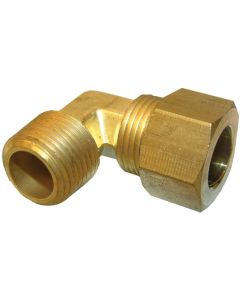 Lasco 1/2 C x 3/8 In. MPT 90 Deg. Compression Brass Elbow (1/4 Bend)