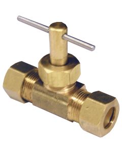 Lasco 3/8 In. C x 3/8 In. C Brass Straight Needle Valve