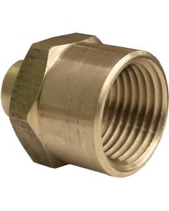 Lasco 1/2 In. FPT x 3/8 In. FPT Yellow Brass Reducing Coupling