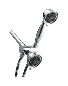 Waterpik PowerSpray+ Dual Shower Head 3-Spray  1.8 GPM Combo Handheld Shower & Showerhead, Chrome