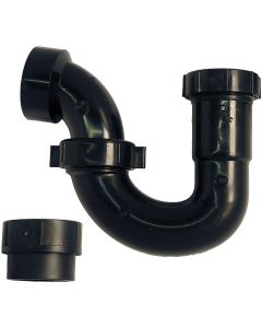 Lasco 1-1/2 In. or 1-1/4 In. x DWV Hub x FPT Black Plastic P-Trap