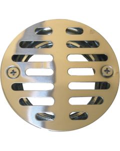 Lasco 3-1/2 In. Chrome Plated Shower Drain Strainer for Tile Installations, 1-1/2 In. FPT Outlet