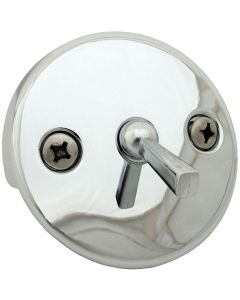 Lasco Two-Hole Chrome Bath Drain Face Plate with Trip Lever