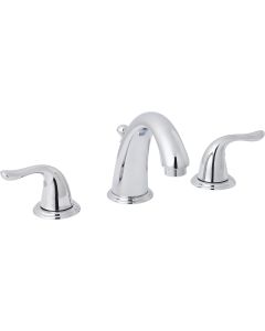 Home Impressions Polished Chrome 2-Handle Lever 6 In. to 12 In. Widespread Bathroom Faucet with Pop-Up