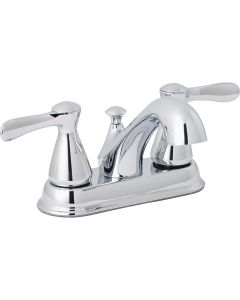 Home Impressions Traditional Polished Chrome 2-Handle Lever 4 In. Centerset Bathroom Faucet with Pop-Up