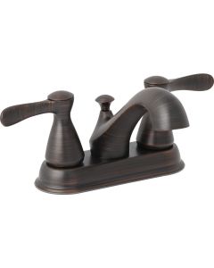 Home Impressions Traditional Oil-Rubbed Bronze 2-Handle Lever 4 In. Centerset Bathroom Faucet with Pop-Up