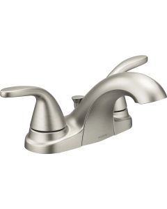 Moen Adler 2-Handle Lever Centerset Bathroom Faucet with Pop-Up, Spot Resist Brushed Nickel