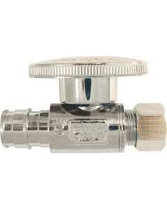 Apollo Retail 1/2 In. Barb x 3/8 In. Compression Chrome-Plated Brass Straight PEX-A Stop Valve