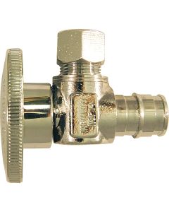 Apollo Retail 1/2 In. Barb x 3/8 In. Compression Chrome-Plated Brass Angle PEX Stop Valve, Type A