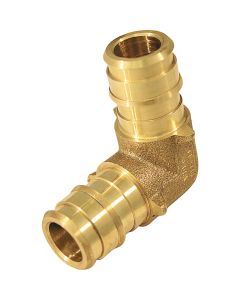 Apollo Retail 1/2 In. Barb x 3/4 In. Barb 90 Deg. Brass Reducing PEX Elbow, Type A (1/4 Bend)