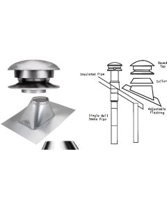 SELKIRK Sure-Temp 6 In. Stainless Steel Round Top Chimney Kit