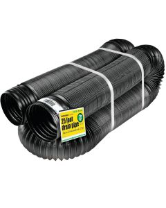 Amerimax 4 In. X 25 Ft. FLEX-Drain Expandable Perforated Drainage Pipe