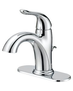 Home Impressions Chrome 1-Handle Lever 4 In. Centerset Bathroom Faucet with Pop-Up