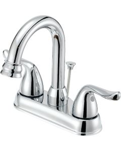 Home Impressions Chrome 2-Handle Lever 4 In. Centerset Hi-Arc Bathroom Faucet with Pop-Up